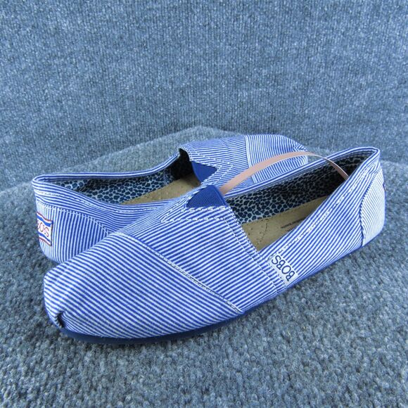 Bobs By Skechers Women's Flat Blue‎ Fabric Size 8.5M Gently Used 2025 - Picture 1 of 5